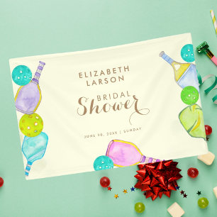 Sports Lover Watercolor  Pickleball Themed Bridal Banner