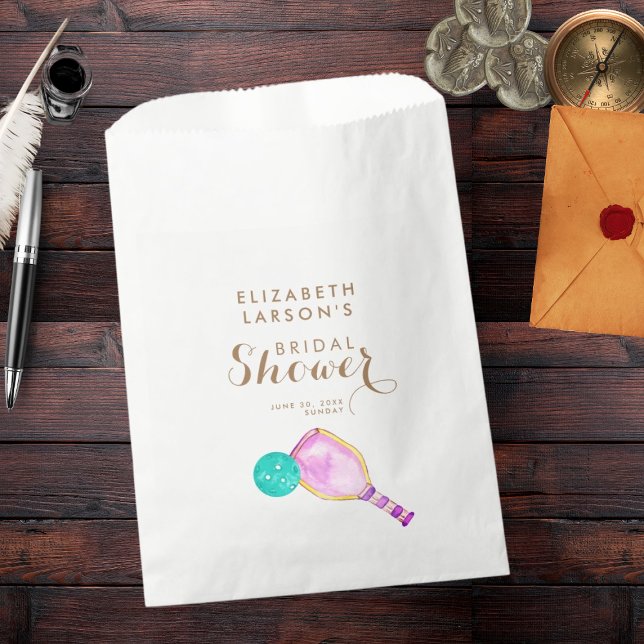 Sports Lover Watercolor  Pickleball Themed Bridal Favour Bag (Creator Uploaded)