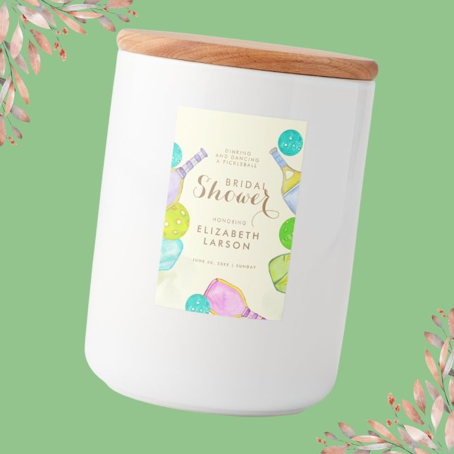 Sports Lover Watercolor  Pickleball Themed Bridal Food Label (Creator Uploaded)