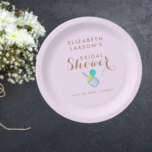 Sports Lover Watercolor Pickleball Themed Bridal Paper Plate