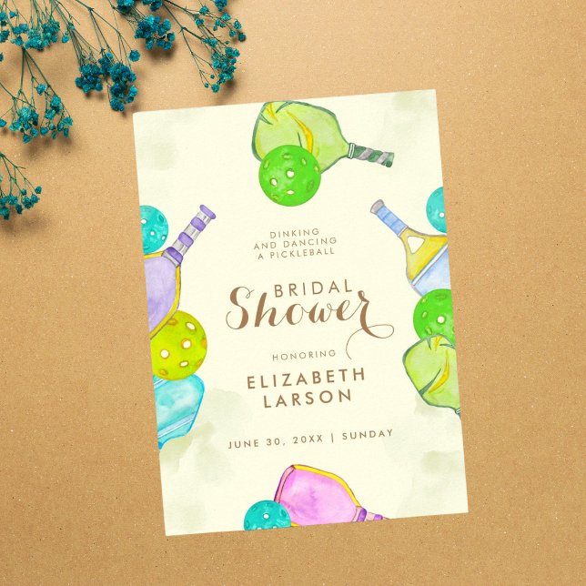 Sports Lover Watercolor  Pickleball Themed Bridal Poster (Creator Uploaded)