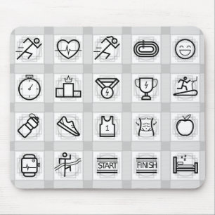 Sports, Marathon, Icons Mouse Pad