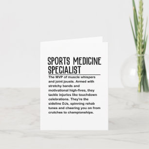 Sports medicine specialist card
