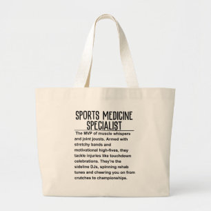 Sports medicine specialist large tote bag