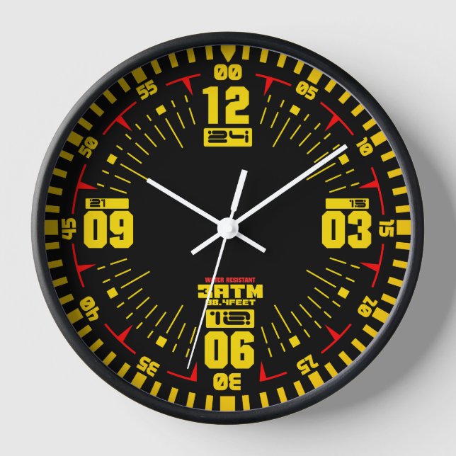 Sports military modern tactical style yellow watch clock (Front)
