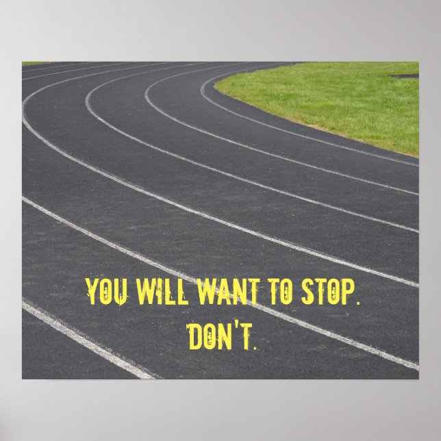 Sports Motivational Poster! Perfect For Runners Poster (Front)
