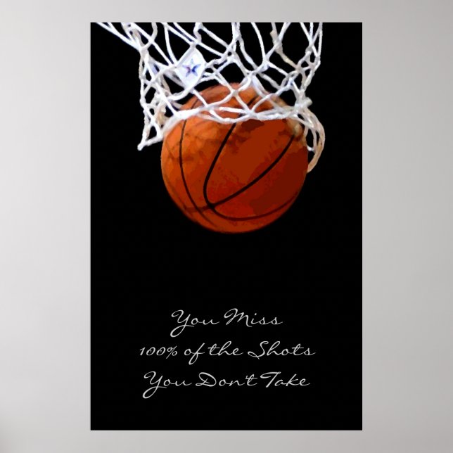 Sports Motivational Quote Basketball Poster (Front)