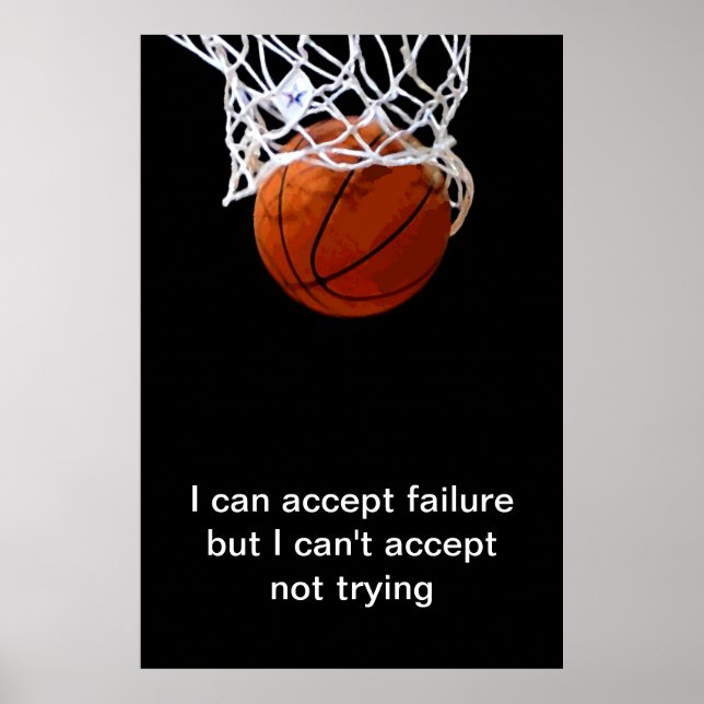 Sports Motivational Quote Basketball Print (Front)