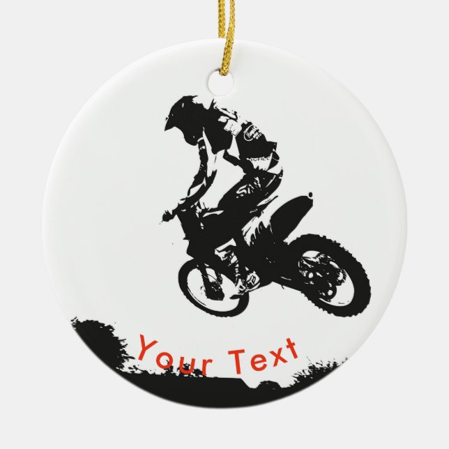 SPORTS Motocross Leap Ceramic Ornament (Front)