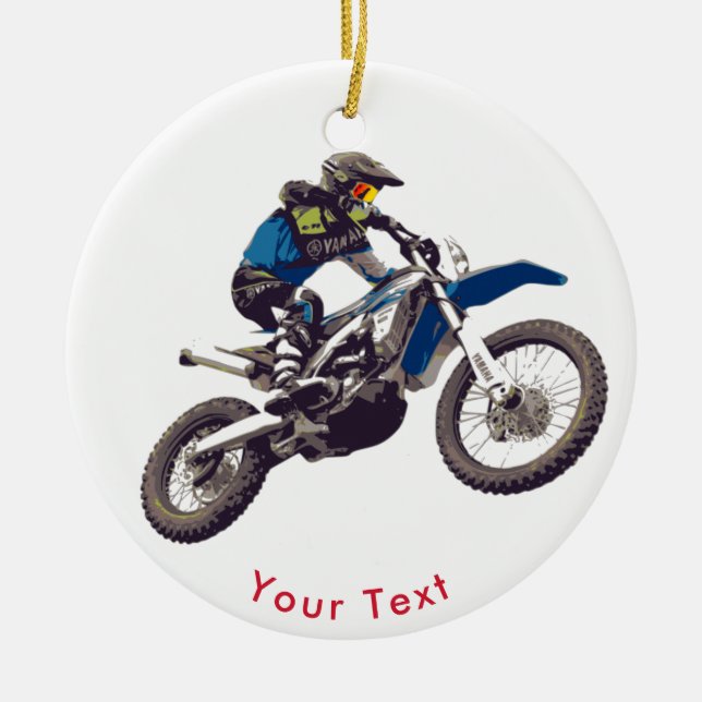 SPORTS Motocross Stunt Rider Ceramic Ornament (Front)