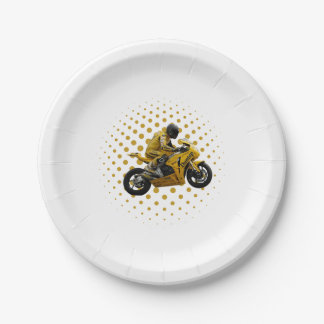 Sports motorcycle cardboard plate