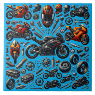 Sports Motorcycles: Speed and Performance Ceramic Tile