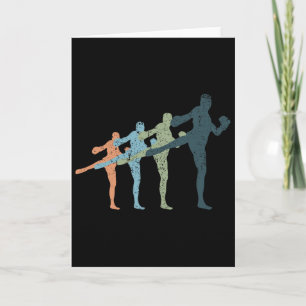 Sports Mum And Dad Silhouette - Vintage Kickboxing Card