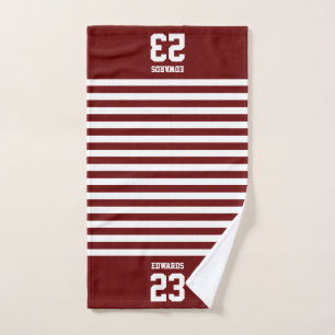 Sports Numbered With Name Bath Towel Set