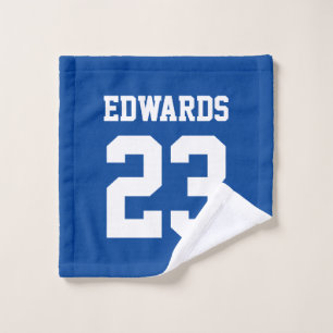 Sports Numbered With Name Wash Cloth