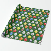 Sports Ornaments Gift Wrap