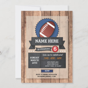 Sports Party American Football USA Birthday Invite