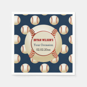 Sports Party Baseball theme Personalised napkins
