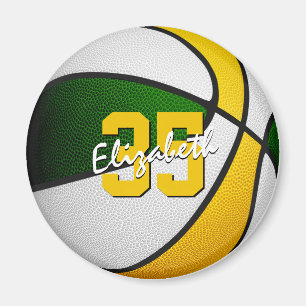 sports party favours under 10 green gold basketbal magnet