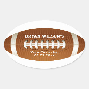 Sports Party football theme Oval Sticker