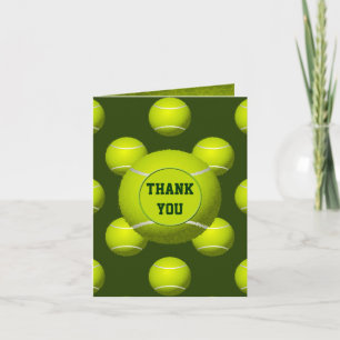 Sports Party Tennis theme Personalised Thank You Card