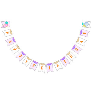 Sports Party Watercolor Pickleball Themed Birthday Bunting