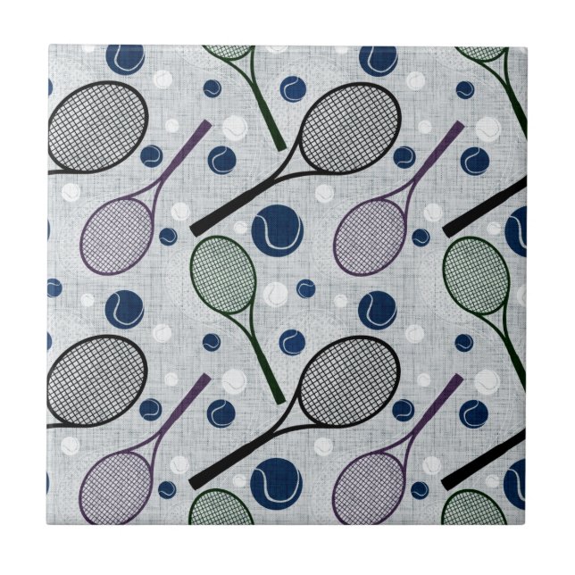 Sports pattern for tennis fans. ceramic tile (Front)