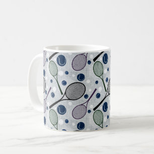 Sports pattern for tennis fans. coffee mug