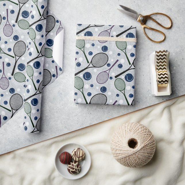 Sports pattern for tennis fans. wrapping paper (Crafts)
