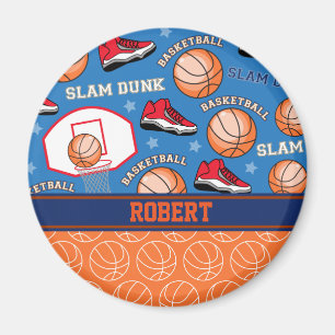 SPORTS Personalise Name Basketball Fan Fun Pattern Magnet