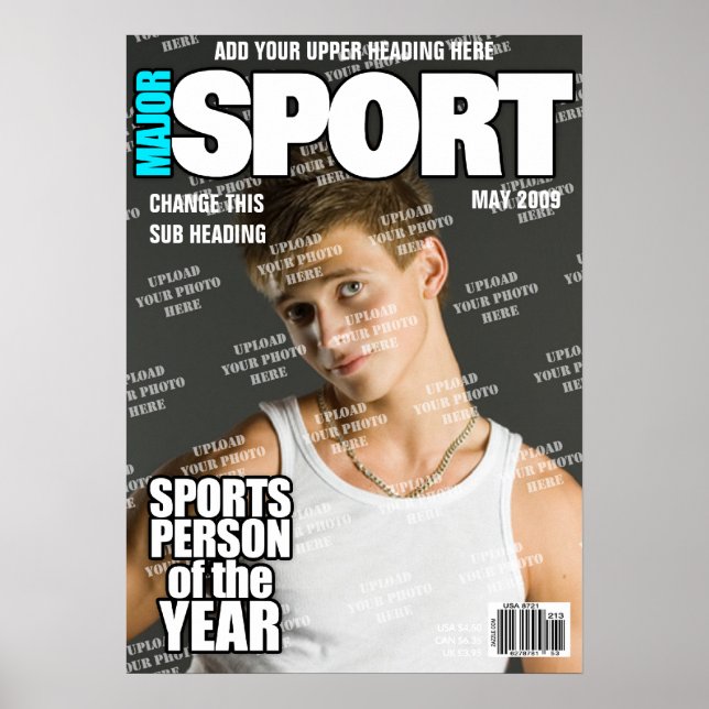 Sports Personalised Magazine Cover Poster (Front)