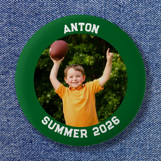 Sports Photo Forest Green Border 6 Cm Round Badge (Sports Photo Forest Green Border Button)