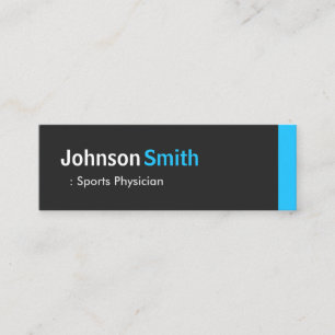 Sports Physician - Personal Aqua Blue Mini Business Card