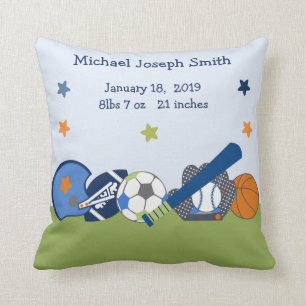 Sports Player  Nursery Keepsake Pillow