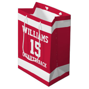 Sports Player Red and Black 7” l x 4.5” w x 10” Medium Gift Bag