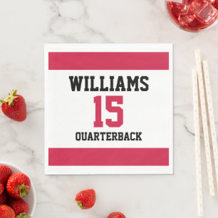 Sports Player Red and Black Napkin