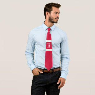 Sports Player Red and Black Tie