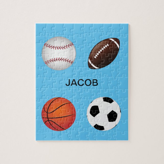 " SPORTS" PUZZLE WITH CHILDS NAME. (Vertical)
