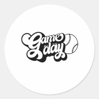Sports quote game day classic round sticker