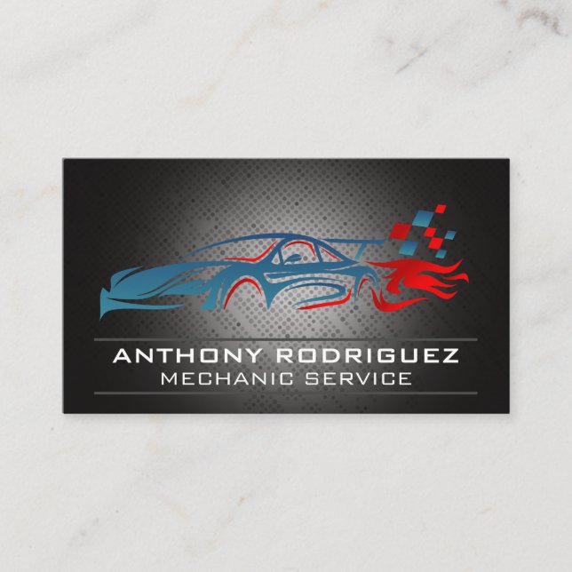 Sports Racing Car | Auto Parts Services Business Card (Front)