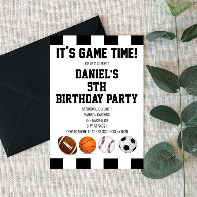 Sports Referee It's Game Time! Birthday Party Invitation (Creator Uploaded)