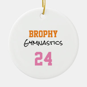 Sports School NAME Gymnastics YEAR Team Colours Ceramic Ornament