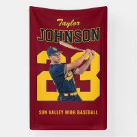 Sports Senior Baseball Player Number Custom Photo