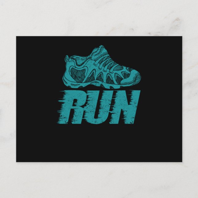 Sports Shoe Run Funny Running Sprint Jogging Postcard (Front)