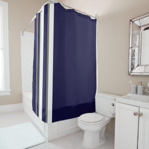 Sports Shower Curtain- Blue Grey and White Curtain
