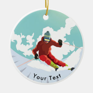 SPORTS Ski Slope Slalom Ceramic Ornament