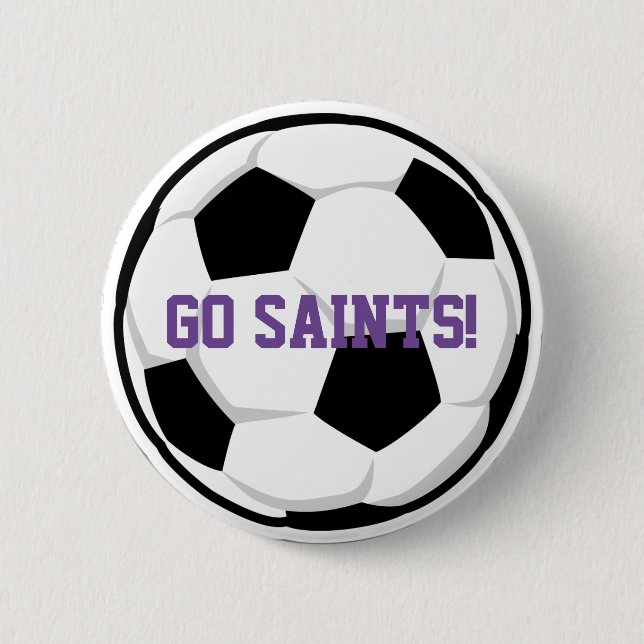 Sports Soccer Ball Go Team Name School Spirit 6 Cm Round Badge (Front)