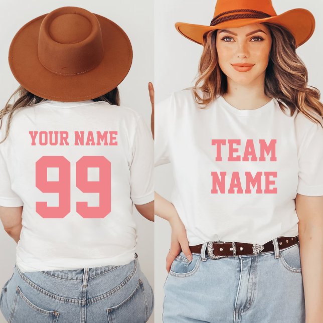 Sports Soccer Baseball Team Front Back Name Number T-Shirt (Creator Uploaded)