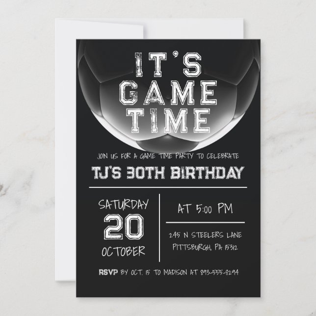 Sports Soccer Birthday Invitation (Front)