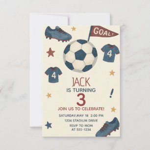 Sports Soccer birthday invitation for boys